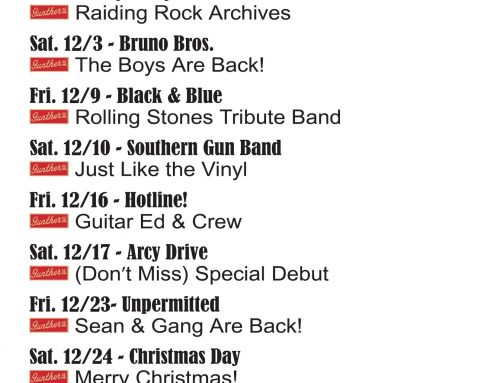 Gunther’s Band and Event Schedule December 2022