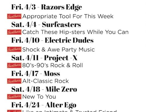 April 2026 Bands Events @Gunther’s